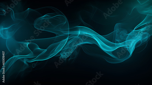 Abstract blue smoke on black backgrounds 