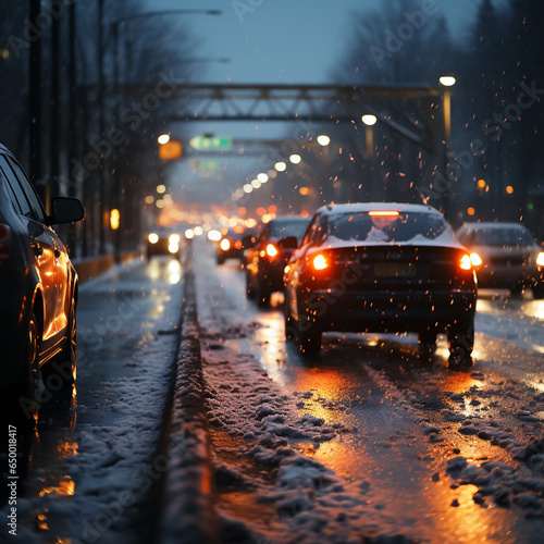 Highway or Bridge during Snowstorm