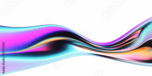 Abstract iridescent shape, 3d render, Generative AI © James