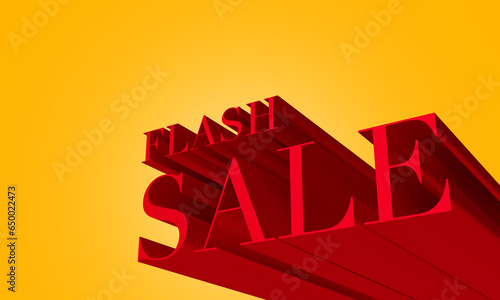 promotion flash sale 3d typography 
