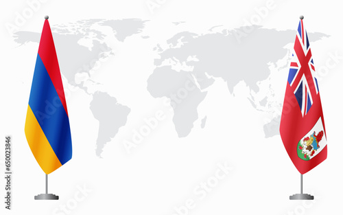 Armenia  and Bermuda flags for official meeting