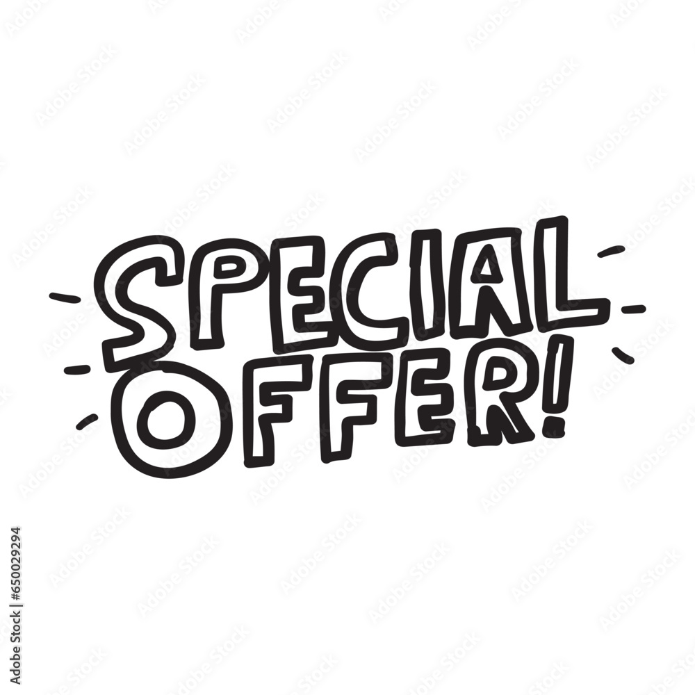 Special offer. Hand drawn design. Business concept. Graphic illustration on white background. Special offer. Hand drawn design. Business concept. Graphic illustration on white background.