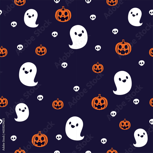 seamless pattern gost halloween party holiday