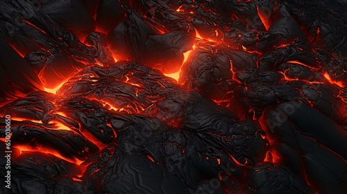 A mesmerizing close-up view of molten lava inside a fiery volcano