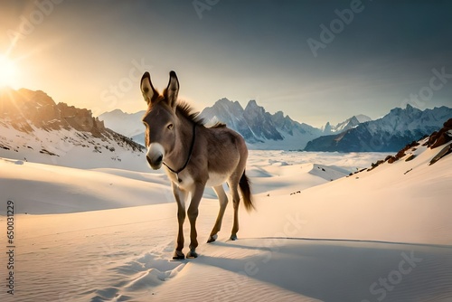 donkey on beach generated by AI