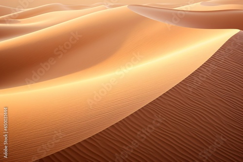 A vast desert landscape with majestic sand dunes stretching into the distance