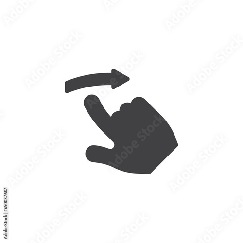Finger swipe right gesture vector icon