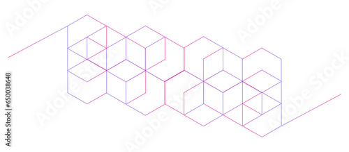 digital square line background. Can be used for technological processes, neural networks. graphic design elements with isometric shape blocks. abstract polygon shape pattern geometric background. 