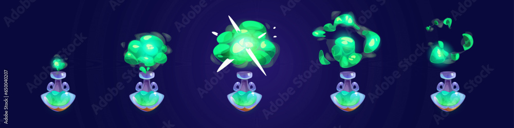 Exploding Potion Drawing Vetor do Stock: Laboratory potion bottle animation cartoon game icon ...