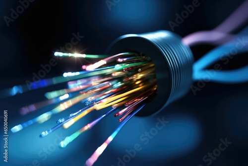 Fiber optics, technology background photo