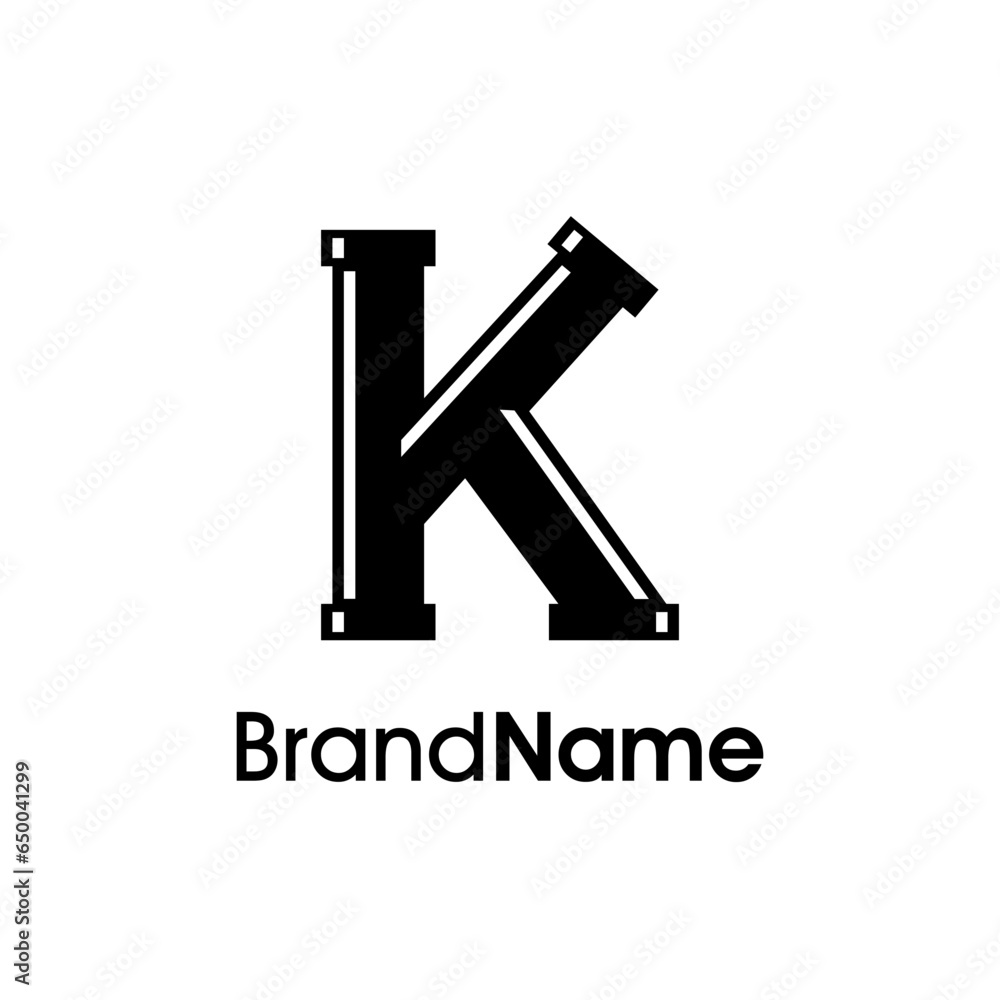 Modern Initial K Plumbing Logo Modern Initial K Plumbing Logo