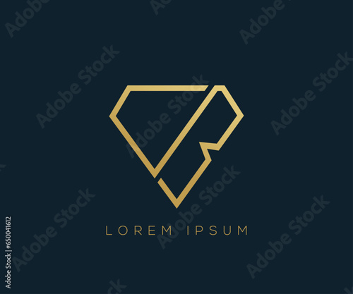 B letter diamond shape logo design template