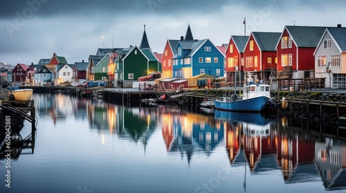 An idyllic village in Norway photo