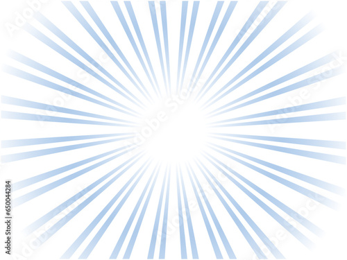 シンプルに輝く太陽光線イメージの集中線背景_ブルー