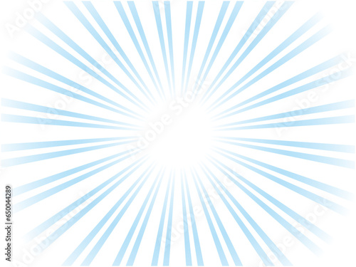 シンプルに輝く太陽光線イメージの集中線背景_ライトブルー
