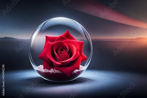 red rose in glass © ahmad