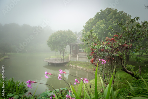 The atmosphere of the house in the morning, E-Tong Pilok, Kanchanaburi