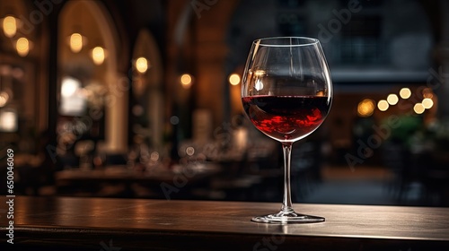 Glass of Red Wine in a Restaurant