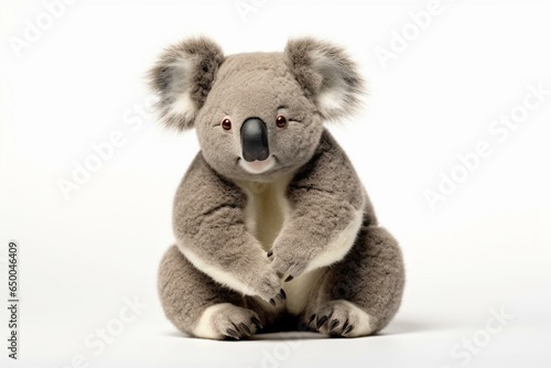 adorable koala plush: ultra-detailed, soft, isolated on white background in wide angle. Generative AI © Elaria