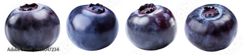 Blueberry fruit on transparent background. Generative AI image photo