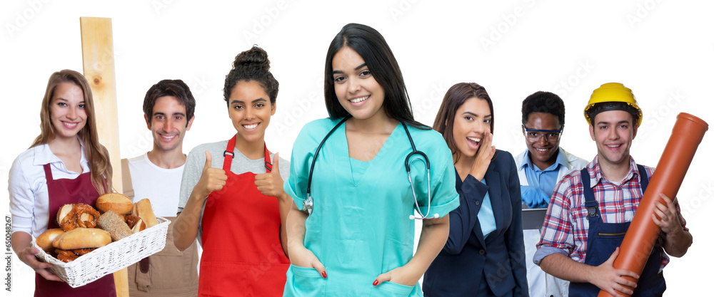 © Daniel Ernst - Motivierte junge Arzthelferin mit anderen Azubis © Daniel Ernst - Motivierte junge Arzthelferin mit anderen Azubis