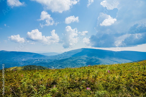 Beautiful view of the Ukrainian Carpathians to the mountains and photo