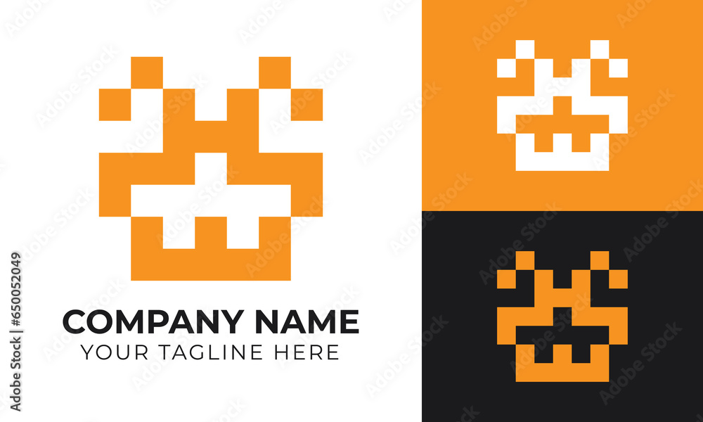 Obraz premium Creative modern minimal abstract monogram initial letter he logo design template