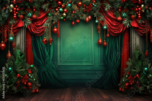 Christmas holiday backdrop for a party or special event created with Generative AI technology