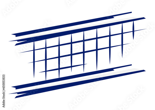 Volleyball net illustration. Sport club item or symbol.
