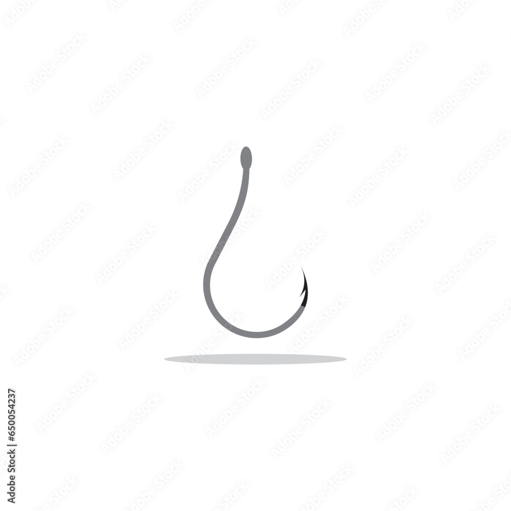 fishing logo, Hook Logo Template, Flat Logo Style.