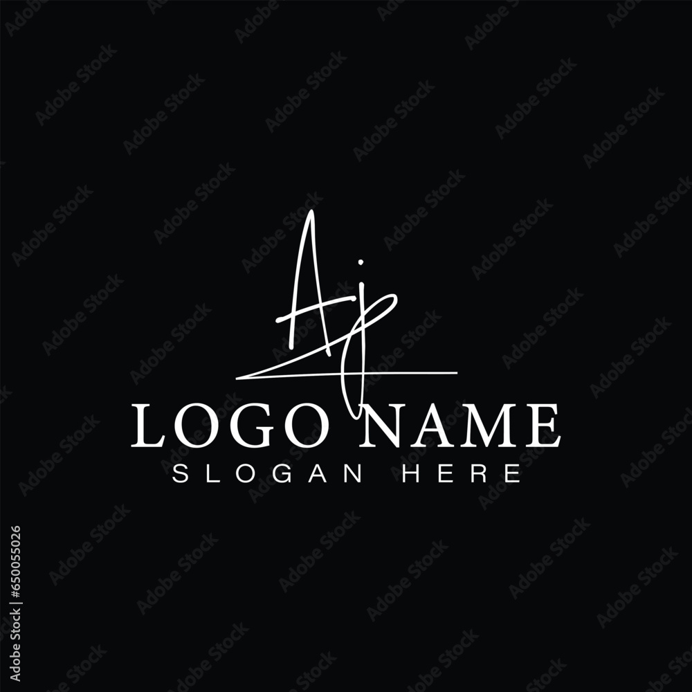 Elegant Script AJ Letter Handwriting Logo - Perfect for Luxury Brands and Premium Identity Design