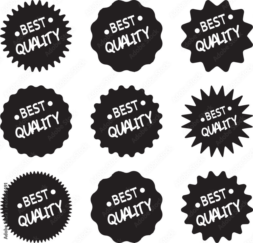 Realistic black best quality tags vector art