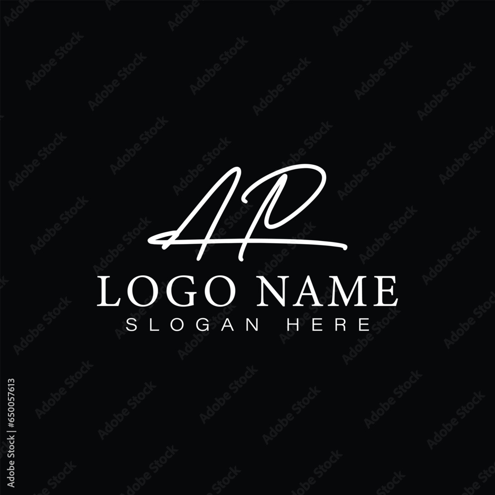 Elegant Script AP Letter Handwriting Logo - Perfect for Luxury Brands and Premium Identity Design Elegant Script AP Letter Handwriting Logo - Perfect for Luxury Brands and Premium Identity Design