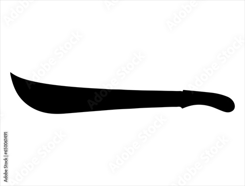 Machete silhouette vector art white background