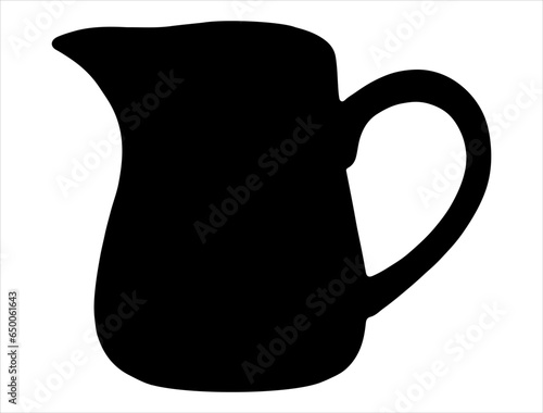 Milk jug silhouette vector art white background