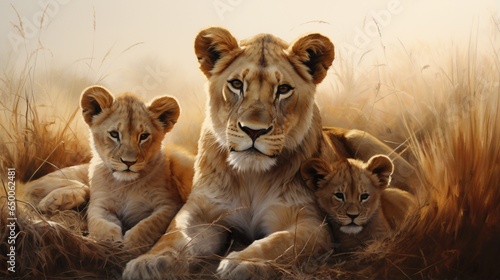 animal parents and their offspring, portraying moments of care and nurturing in the wild © ra0