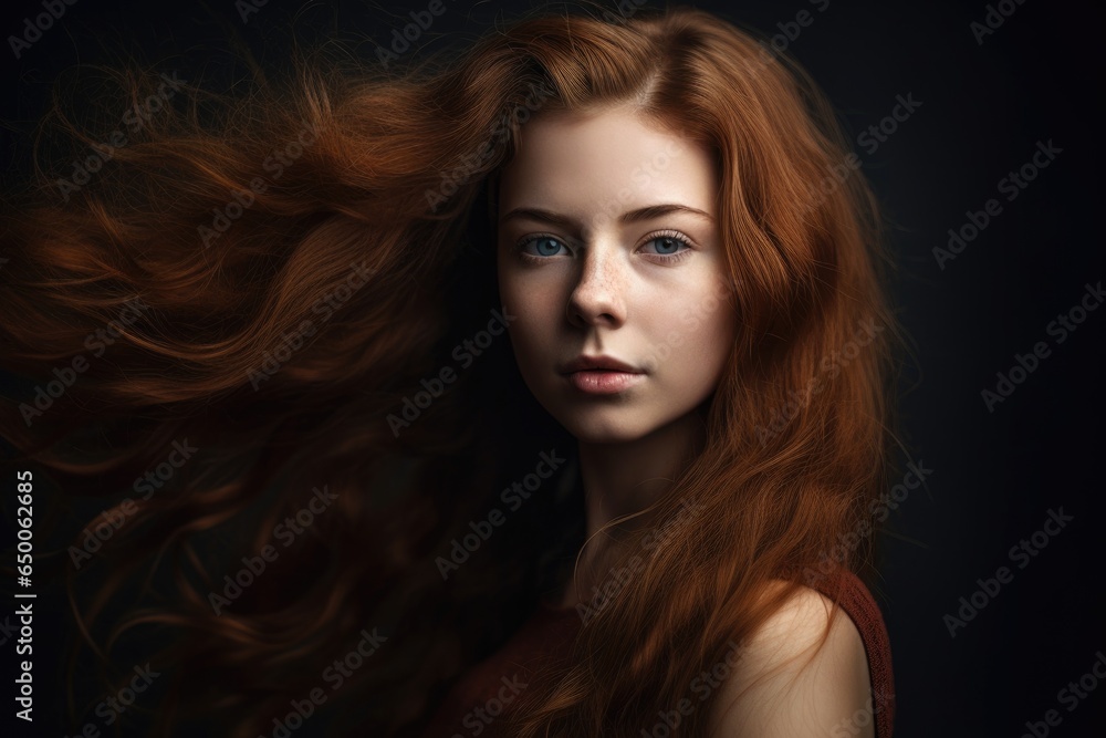 shot of a beautiful young woman with flowing hair shot of a beautiful young woman with flowing hair