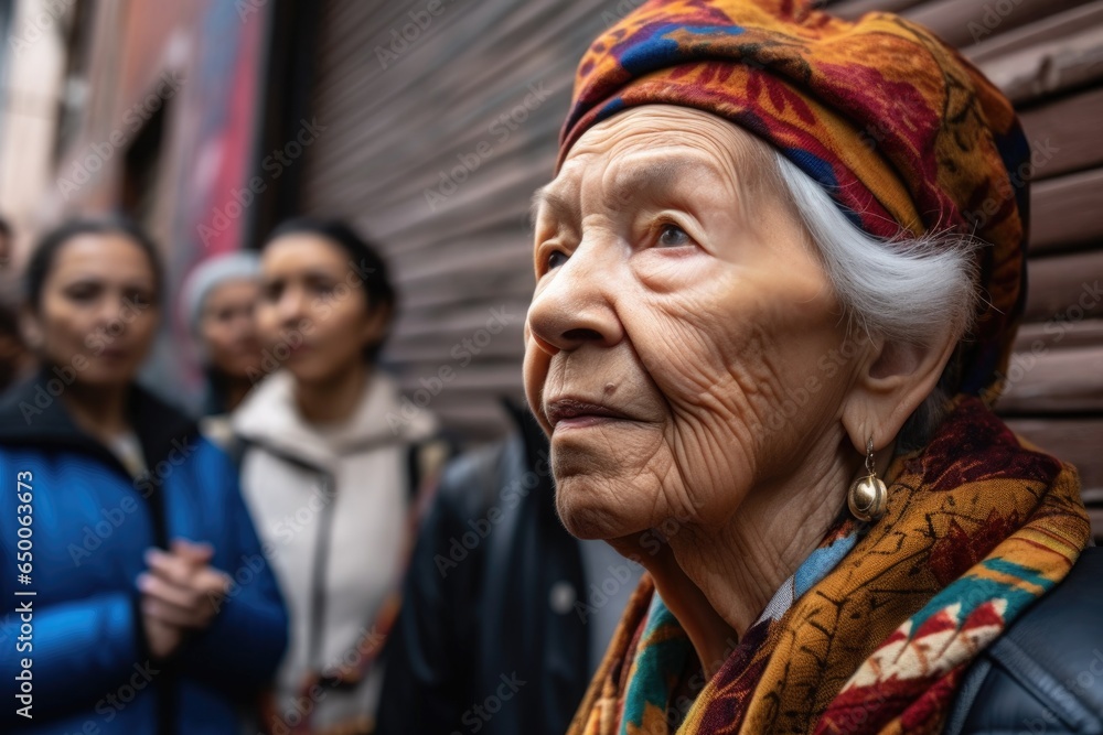 shot of a senior woman learning about street art while on a tour