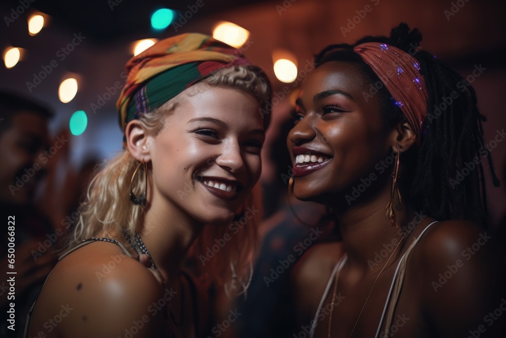 shot of two happy young women hanging out together at a party