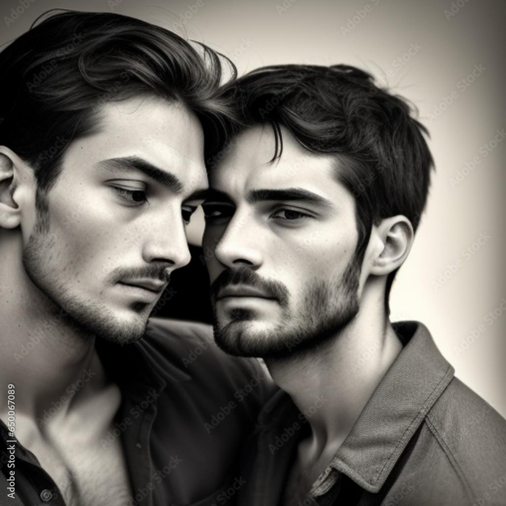 Romantic same gender male relationship part of the LGBT community. Generative AI Romantic same gender male relationship part of the LGBT community. Generative AI