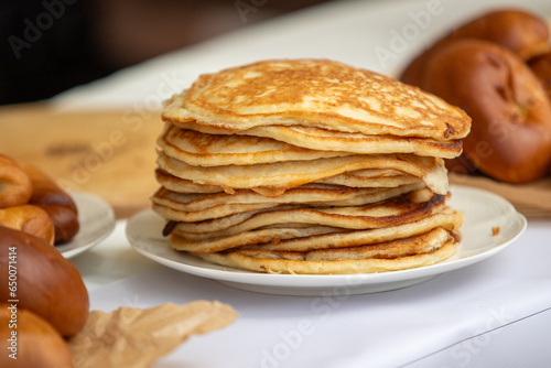 Sold baked fried pies on a plate photo