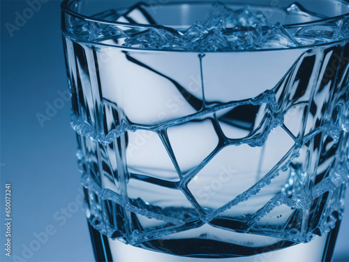 Ice water in a glass photo