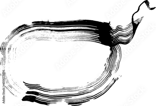 Ink Dry Brush Grunge Free Hand Round Frame