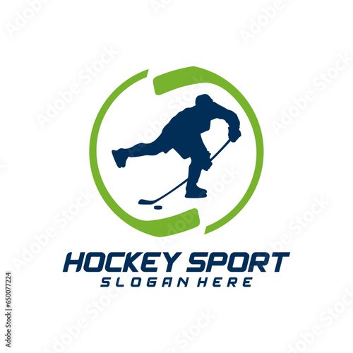 Hockey sport logo design template. Modern vector illustration. Badge design.