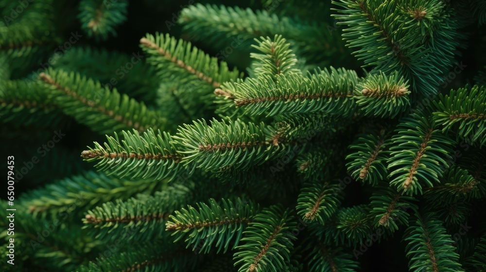 A close up of a pine tree with green needles A close up of a pine tree with green needles