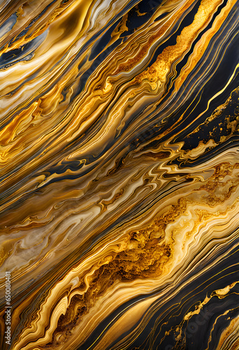 Golden and black marble texture design. Background material. Tile wall or floor texture. © anmitsu
