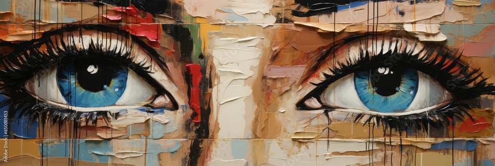 Abstract stylize portrait of a woman, close up shot of a woman crying ...
