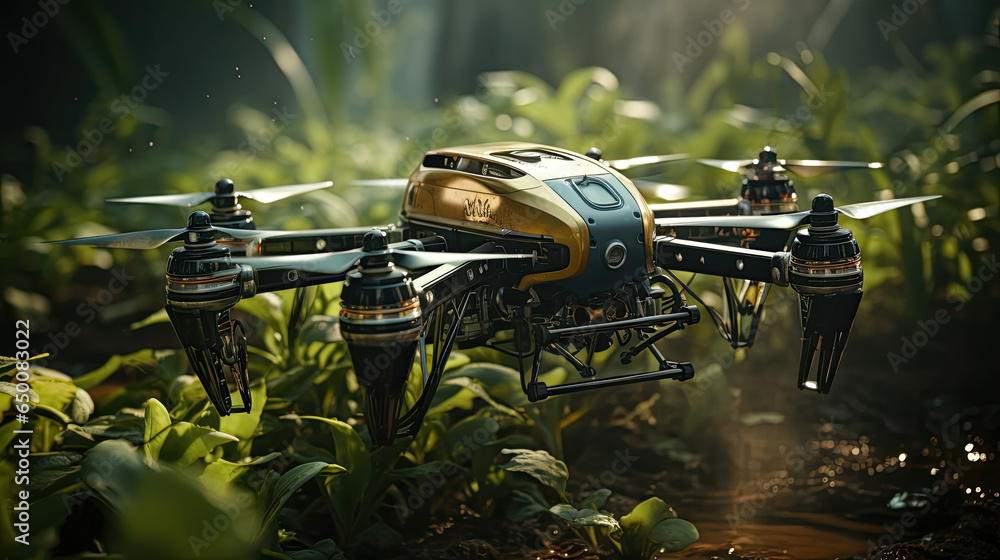 Modern Technologies in Agriculture - Smart Farm Drone Spraying Fields Modern Technologies in Agriculture - Smart Farm Drone Spraying Fields