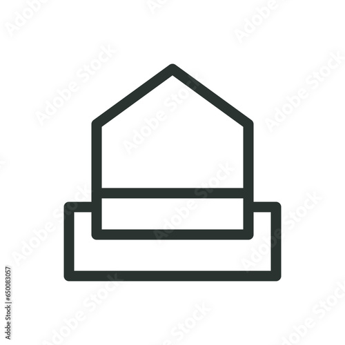 Monolithic foundation isolated icon, house basement vector icon with editable stroke