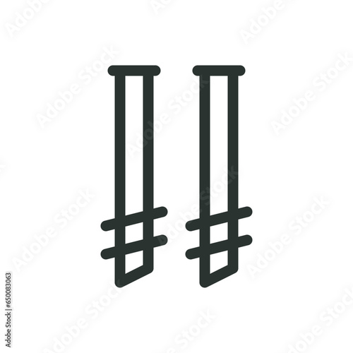 Screw piles isolated icon, screw piling vector icon with editable stroke